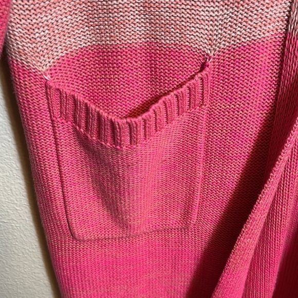 TORRID Pink Ombré Stripe Long Duster Cotton Open Front Cardigan Sweater - Picture 15 of 16